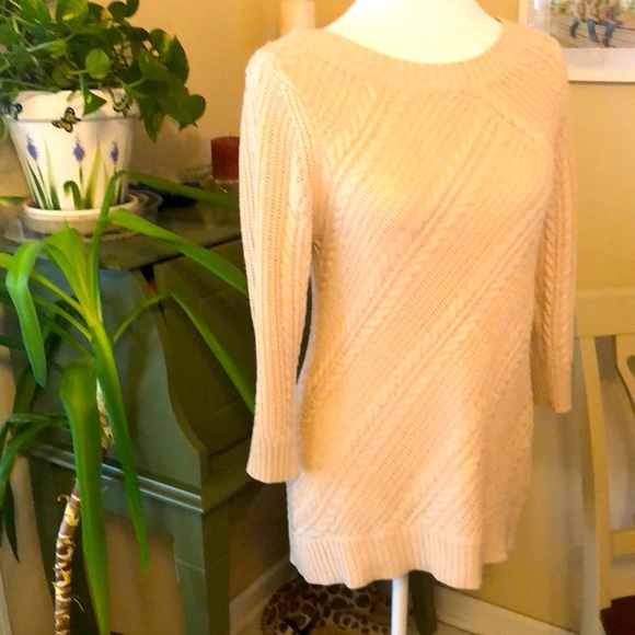 New York & Company Sweaters - Pink sweater with gold threading